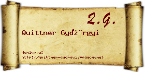 Quittner Györgyi névjegykártya